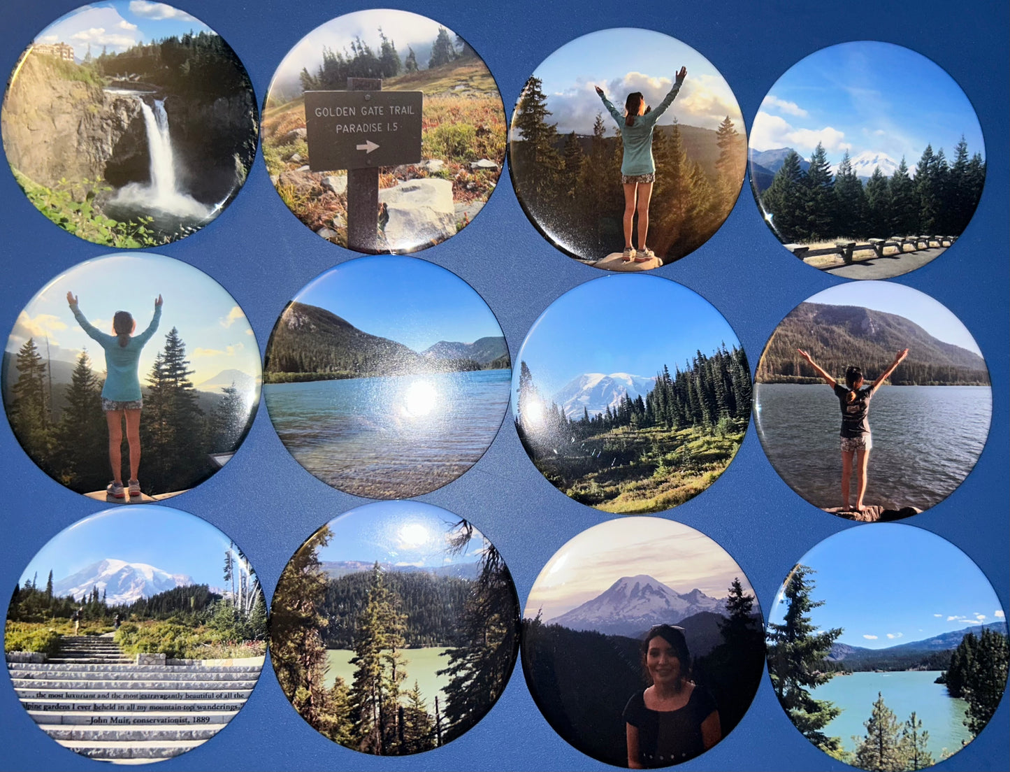 (Set of 6) - 3 Inch Round Photo Magnets